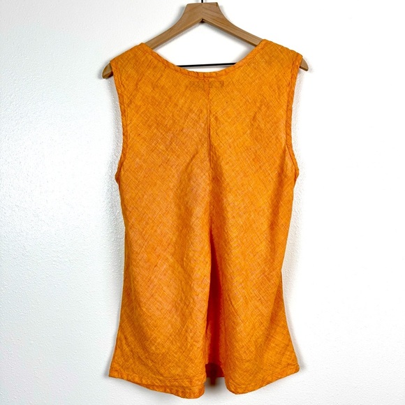 Flax Orange Linen Tank Top - Picture 2 of 6